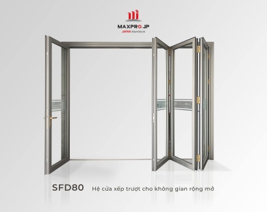 Cửa xếp Trượt Nhôm Maxpro JP Nhật Hệ 83